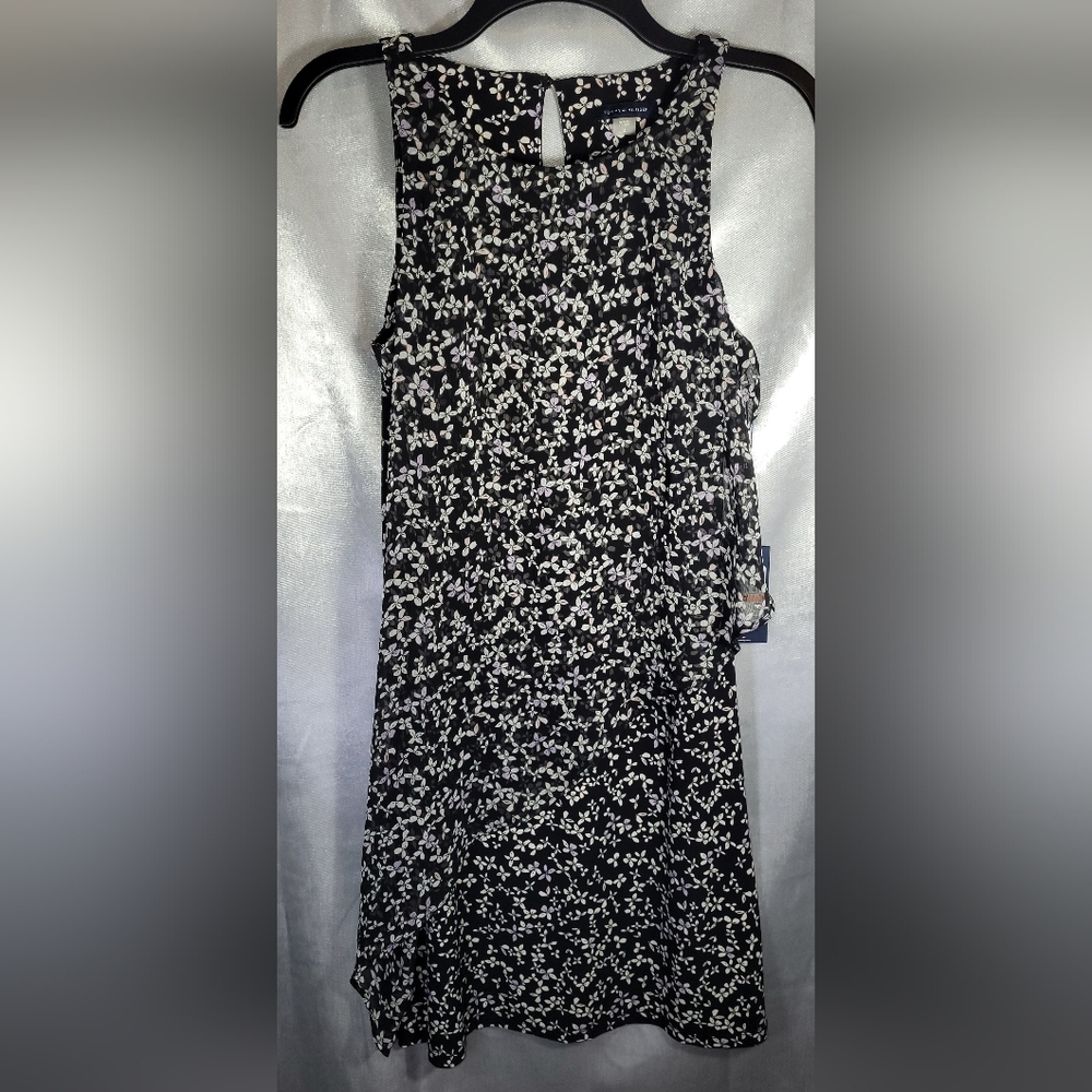 Tommy Hilfiger Floral Black and White Dress New